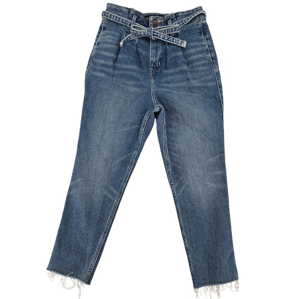 Hollister Curvy Ultra High-Rise Paperbag Tie Waist Cropped‎ Jeans 25
